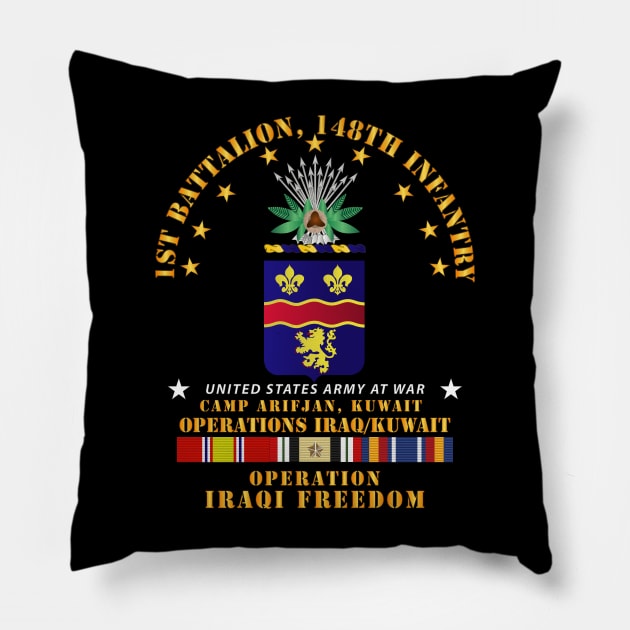 1st Bn 148th Infantry - Camp Arifjan Kuwait - OIF w IRAQ SVC Pillow by twix123844