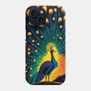 Peacock and fireworks Phone Case