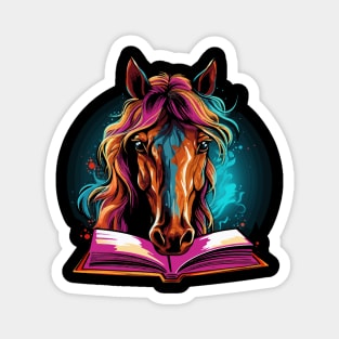 Horse Reads Book Magnet