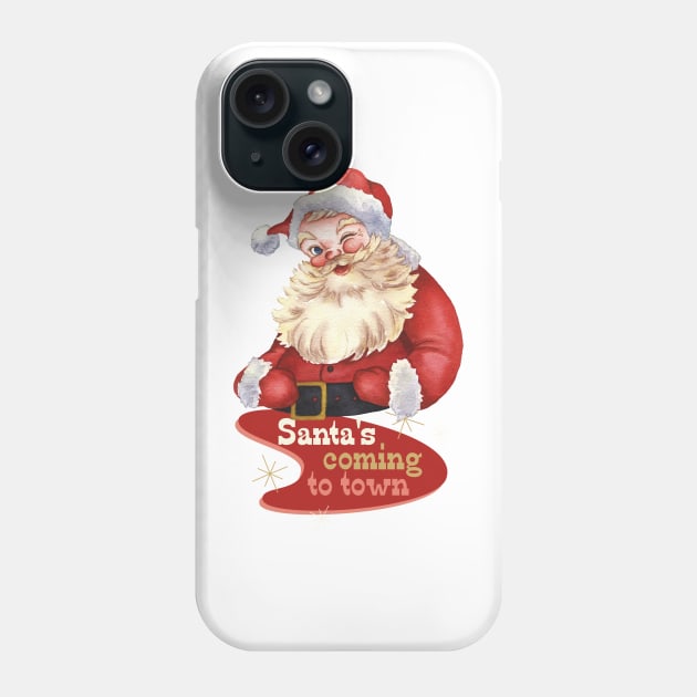 Retro Vintage Santa Claus Christmas Phone Case by TammyWinandArt