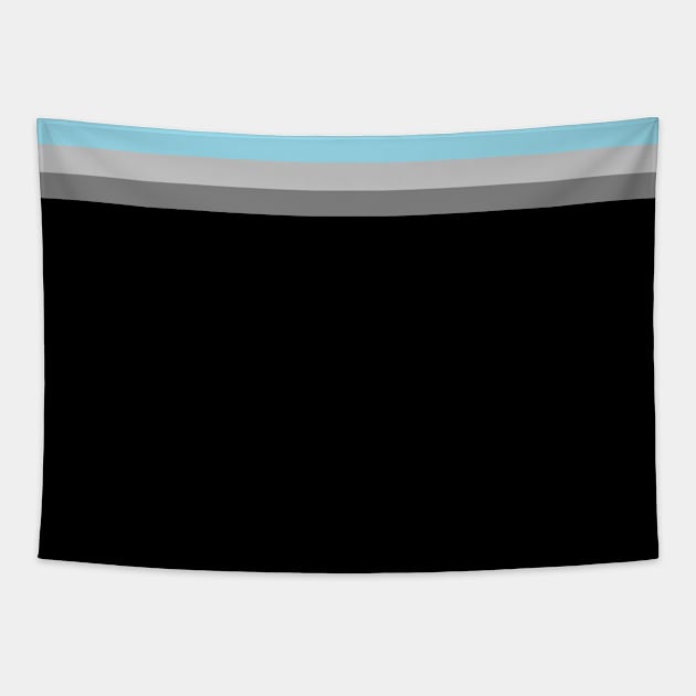 Demiboy Pride Flag Horizontal Stripe on Black Tapestry by VernenInk