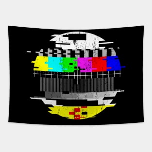 Vintage Glitched TV Test Card Graphic Tapestry