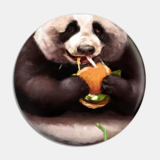 Panda eating Fast Food Pin