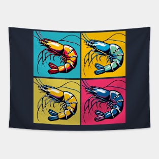 Pop Shrimp Art - Trendy Marine Life Tapestry