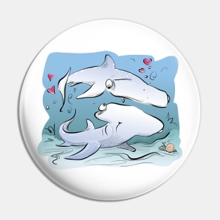 Hammerhead Couple (Color) Pin