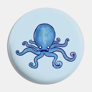 Blush Mustache Octopus Pin