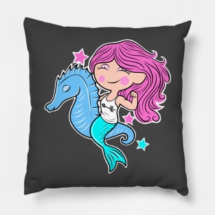 gym girl, fitness mermaid, fitness girl Pillow