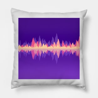 Purple Audio Wave Mountains Pillow