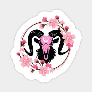 Cherry Blossom Ram (Front/Back Print) Magnet