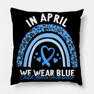 Child Abuse Prevention Awareness Month Blue Ribbon gift idea Pillow