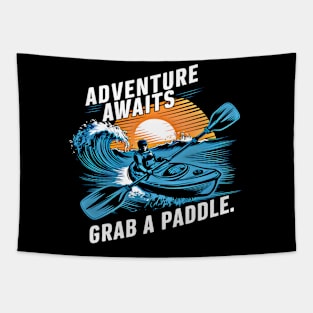 "Sunset Kayak Adventure: Ride the Tide" Tapestry