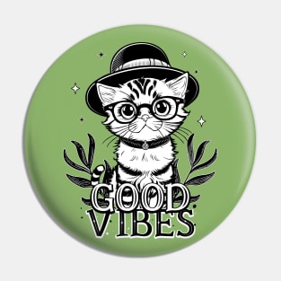 Good Vibes, Happy Cat Pin