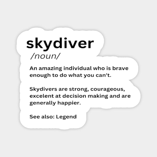 Skydiver Definition Magnet by BlakSheep