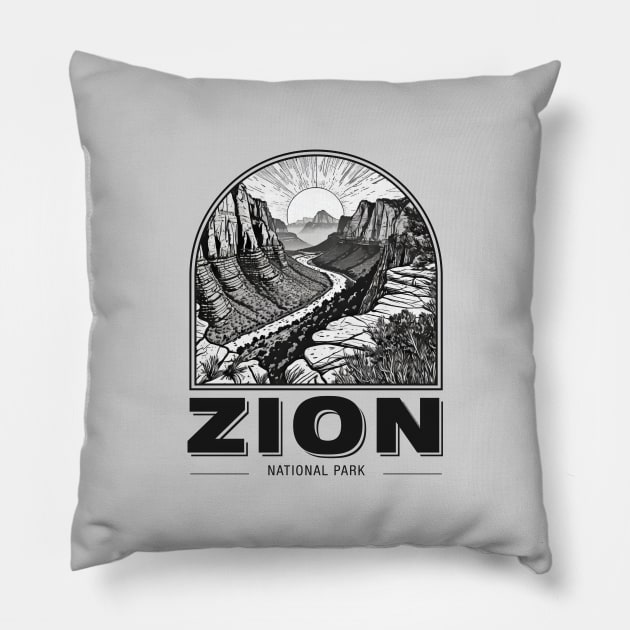 Zion National Park Pillow by Curious World