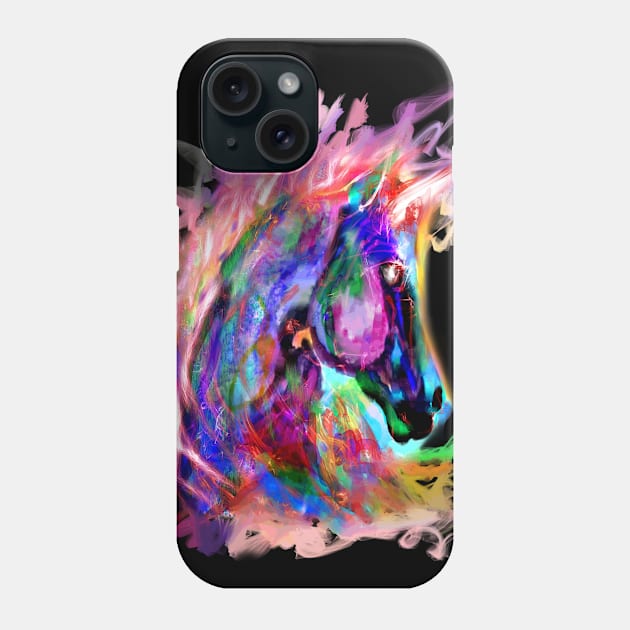 Colorful Rainbow Tribal Festival Horse Head Print Shirt Phone Case by starchildsdesigns