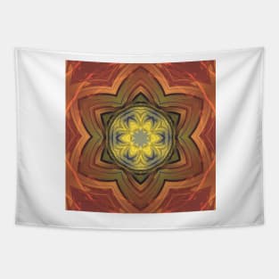 orange gold kaleidoscopic pattern and design Tapestry