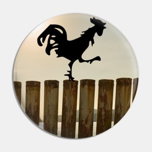 Rooster on the fence Pin