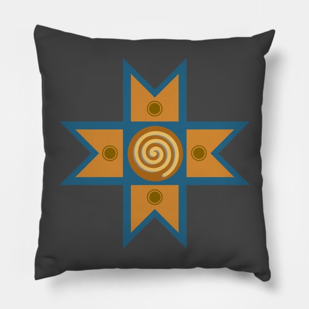 PreColumbian Firgure "Sol de los pastos" Pillow by Javisolarte