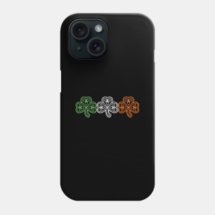 Three Celtic Knots Shamrocks With Ireland Flag Colors Phone Case