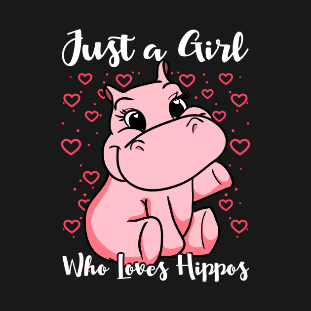 Just a Girl Who Loves Hippos T-Shirt Woman Cute Animal Gift by Dr_Squirrel