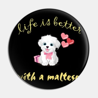 Maltese Dog Pin