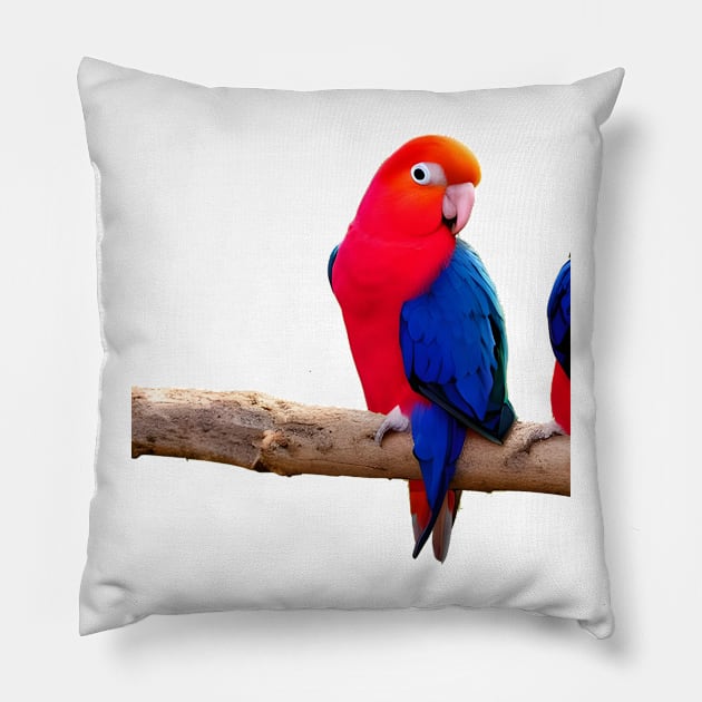 Cute lovebird Pillow by Maffw