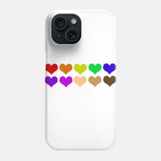 Rainbow hearts Phone Case