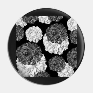 CABBAGE ROSES GRAY AND BLACK SHABBY CHIC PATTERN Pin