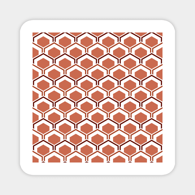 Mid Century Modern Hexagons Magnet by Makanahele