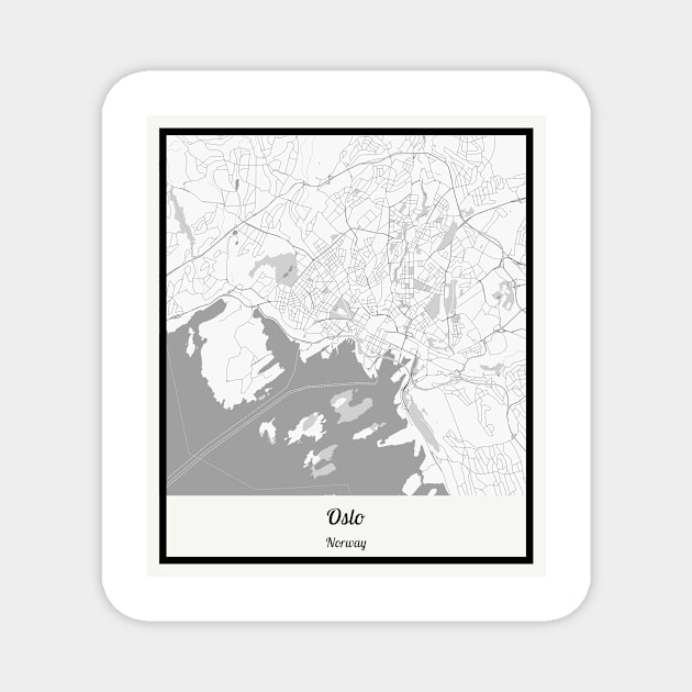 Map of Oslo - Norway Magnet by AeTDesignPT