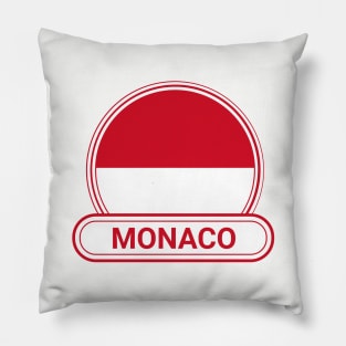 Monaco Country Badge - Monaco Flag Pillow