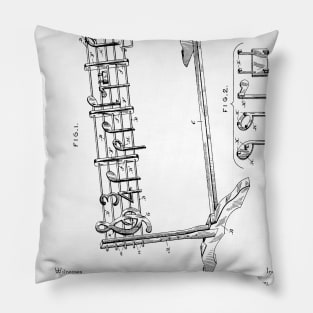 Device for Teaching Music Vintage Patent Hand Drawing Pillow