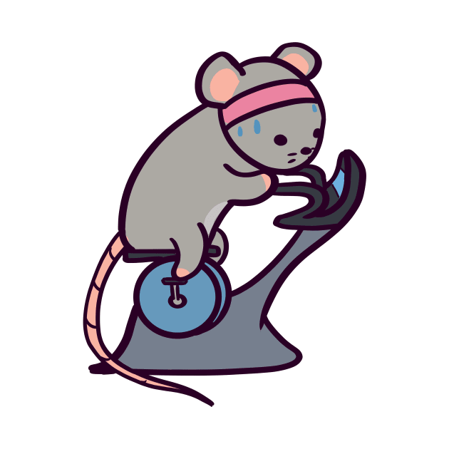 Cute Rat on the Bicycle Machine by ThumboArtBumbo