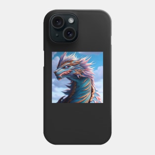 Ancient Blue, Orange, and Pink Dragon Phone Case