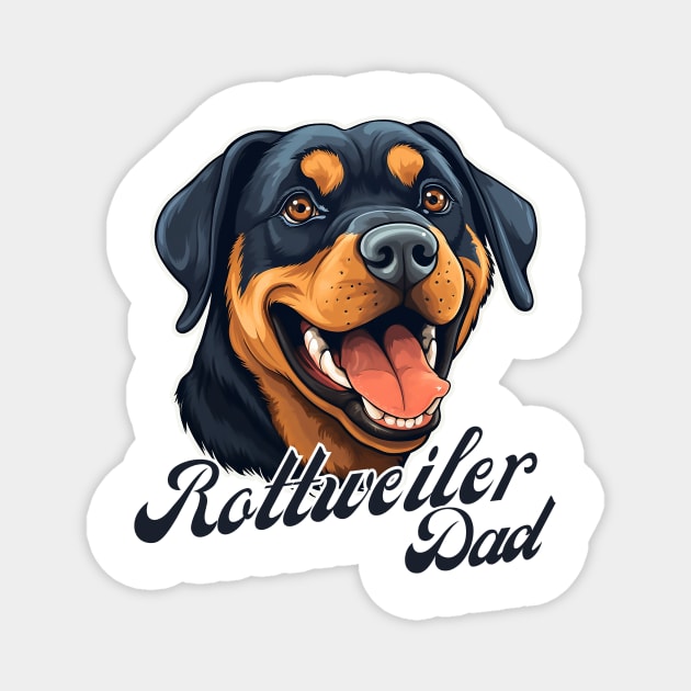 Rottweiler Dad T-Shirt - Dog Lover Gift, Pet Parent Apparel Magnet by Baydream