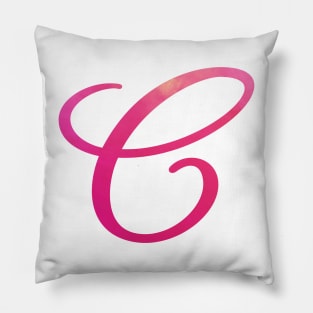 Letter C Monogram, Pink Color Personalized Design Pillow