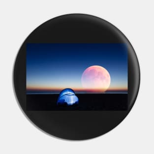 Amazing Red Moon Over The Sea Pin