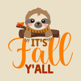 Its Fall Yall with a Cute Sloth T-Shirt