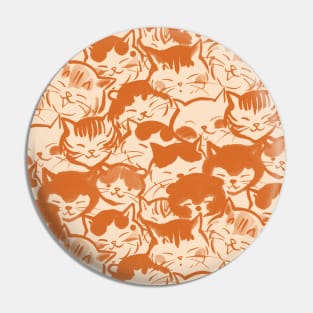 Happy cats faces (orange) Pin