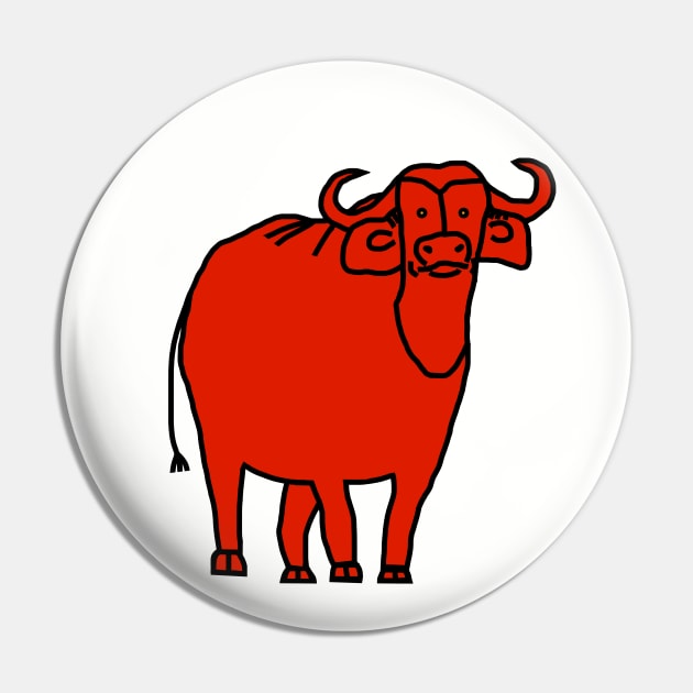 Red Ox Line Drawing Pin by ellenhenryart