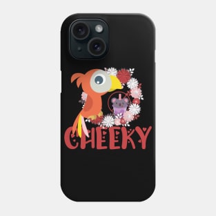 Cheeky parrot having a green tea boba, taro and milk on a forbidden zone. Spring design, fresh approach Phone Case