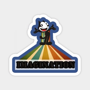 imagination black cat retro Magnet