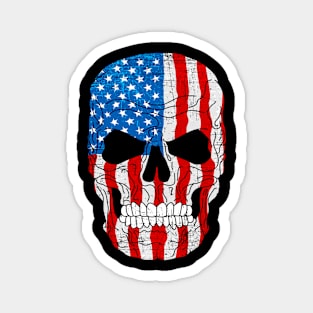 American Flag Skull Magnet