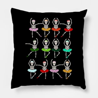 Halloween Dancing Ballet Skeleton Ballerina Costume Pillow