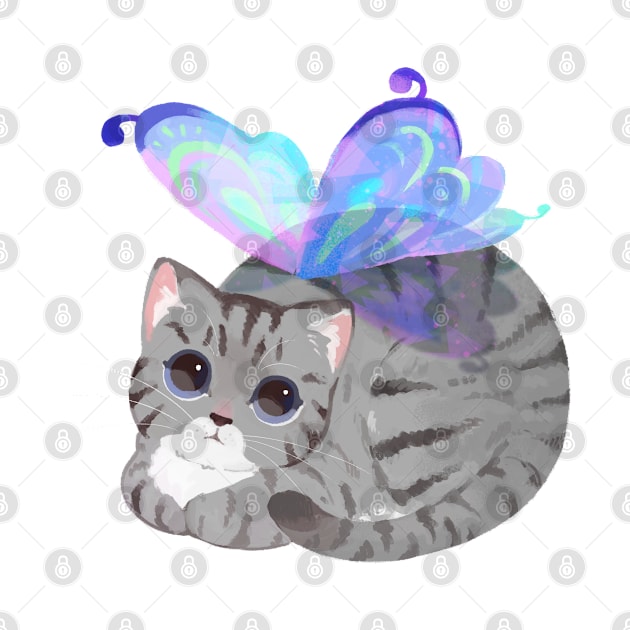 Grey Tabby Fairy Cat by You Miichi