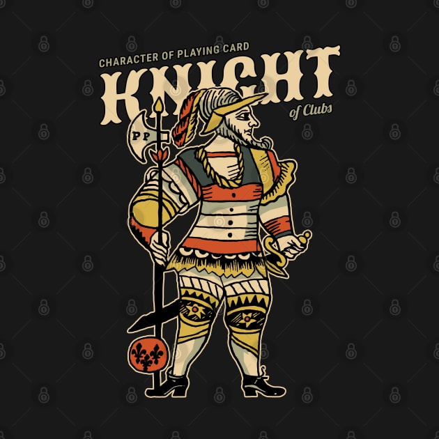 Vintage Character of Playing Card Knight of Clubs by KewaleeTee