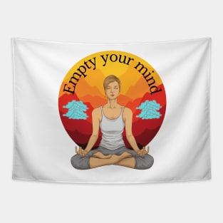 Meditate to relieve stress Meditation Lovers Design to help relieve stress Tapestry