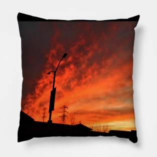 Sunny Orange Shaded Skies Pillow