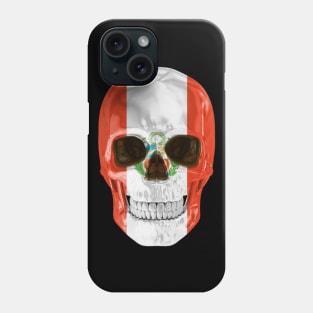 Peru Flag Skull - Gift for Peruvian With Roots From Peru Phone Case