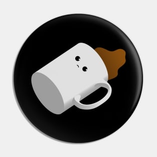 Spilt Coffee Cup (Sad) Pin